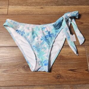 Shade & Shore Bikini Bottom Womens S Blue Floral NEW
